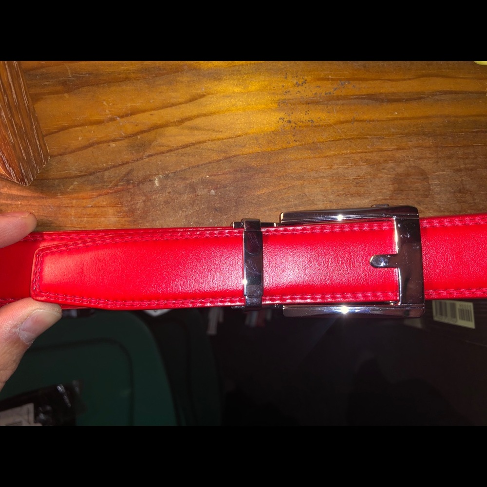 Red Leather Belt (XL) ***FINAL PRICE***